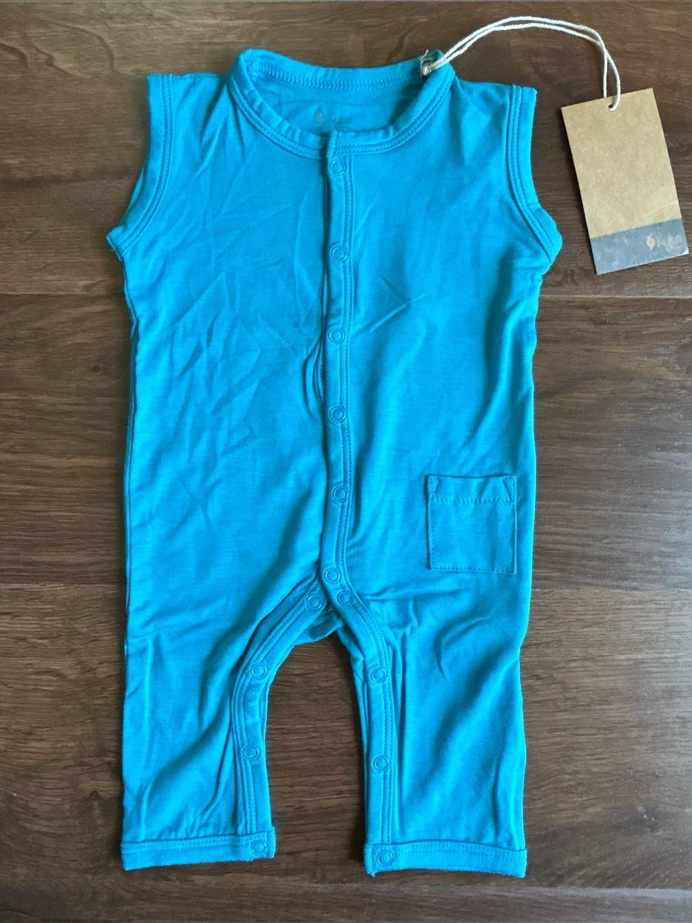 Kyte Bamboo Snap Romper Short Sleeves Bright Blue 0-3m